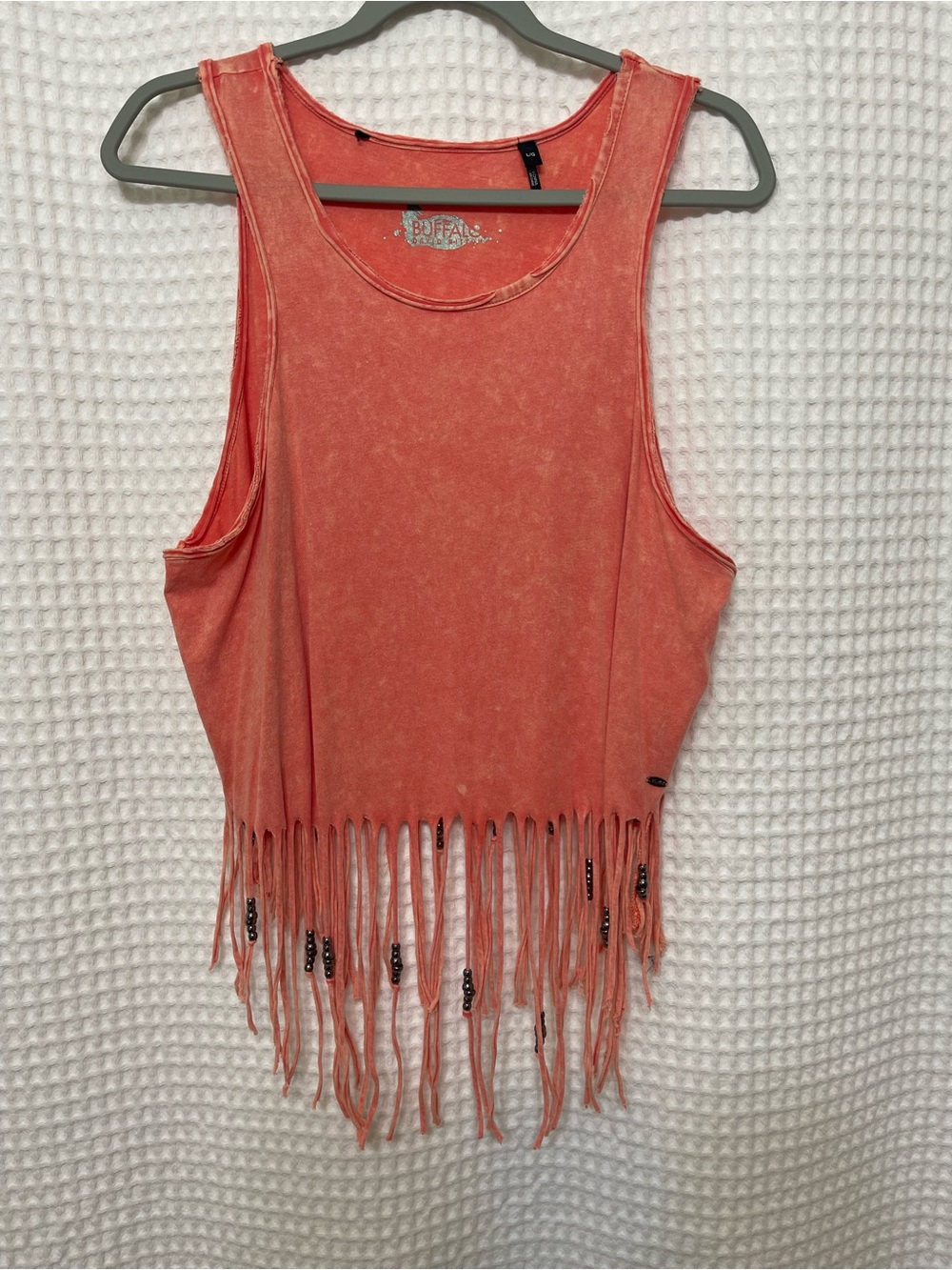 Buffalo David Bitton Coral Fringe Sleeveless Tank